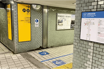 最寄り駅の大阪メトロ「本町駅」22番出口からのルート