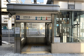 最寄り駅の大阪メトロ「本町駅」23番出口からのルート